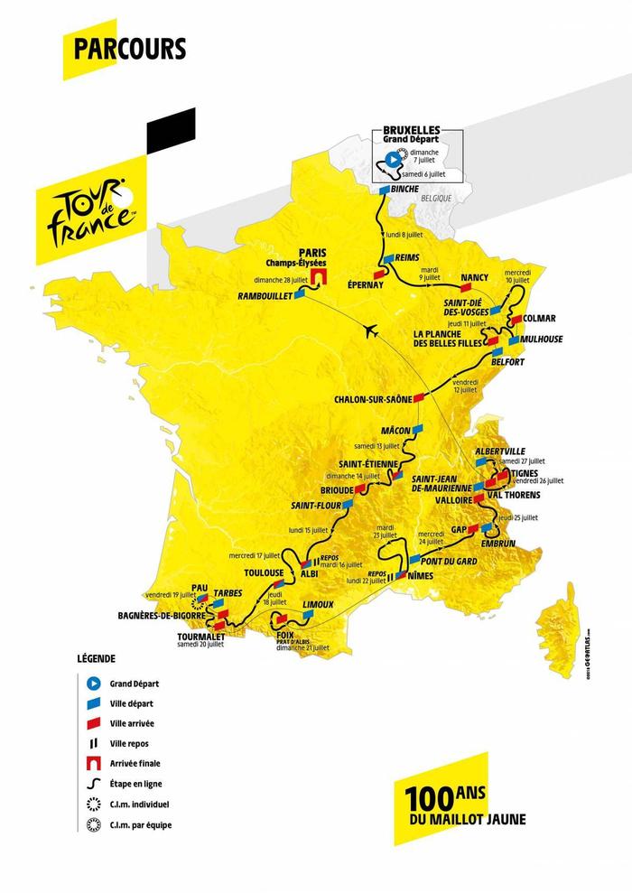 Tour de France 2019 - Parcours
